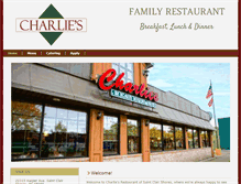 Tablet Screenshot of charliesrestaurant.com